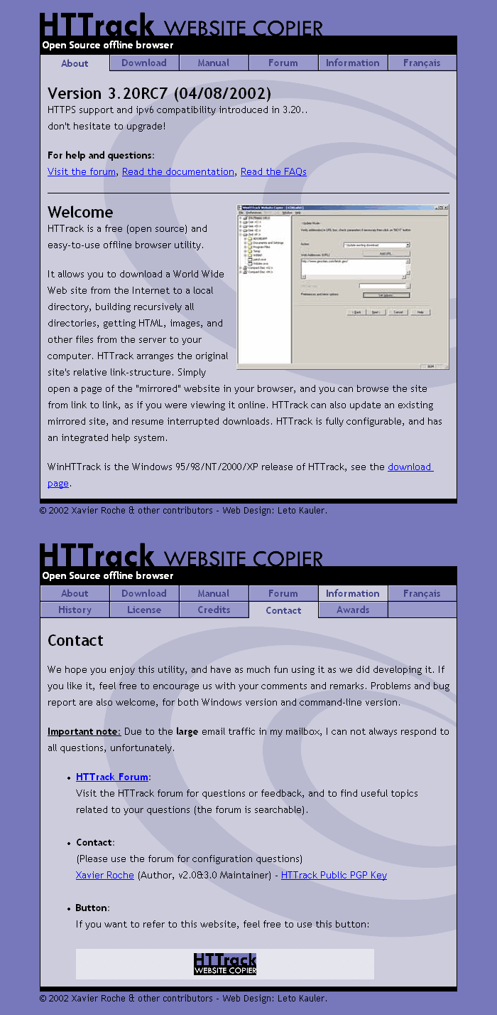 Design of HTTrack website