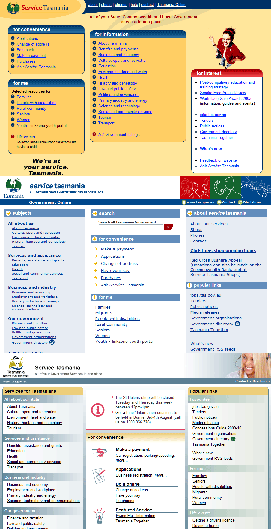 Screenshot of Service Tasmania Online